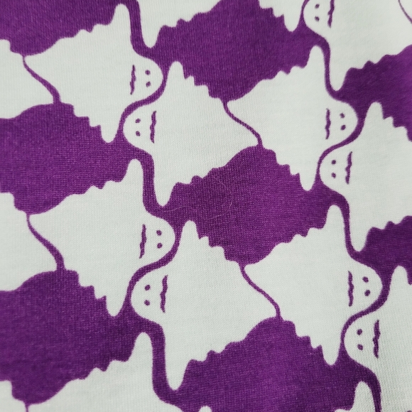 LuLaRoe Randy Raglan Top S Gray Purple Mint Ghost Print Halloween 3/4 Sleeve... - Picture 5 of 11